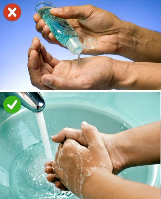 Sử dụng gel diệt khuẩn không chứa cồn Sử dụng gel diệt khuẩn không chứa cồn