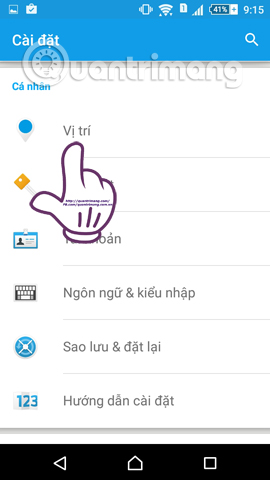Cài đặt trên thiết bị Android 