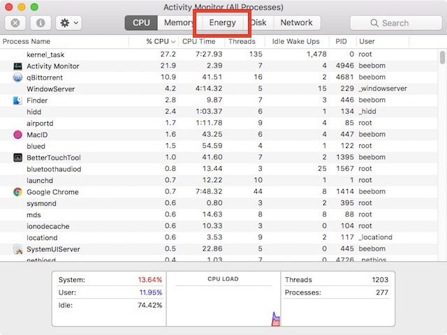 Cách xem thời lượng pin trên macOS Sierra 10.12.2
