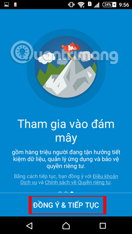 Đồng ý điều khoản Opera Max