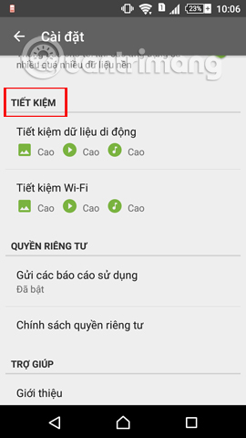 Tiết kiệm dữ liệu