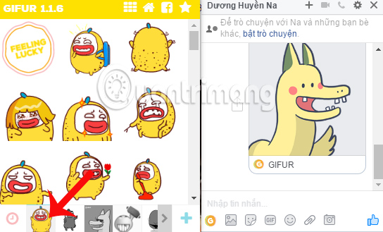 Bộ sticker động GIFUR cho Facebook Messenger