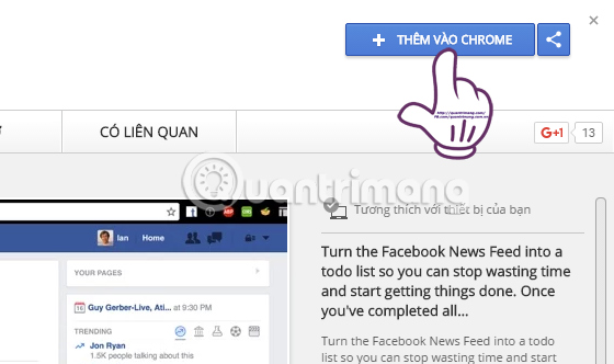 Cài đặt tiện ích Todobook