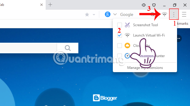 Bật tính năng Launch Virtual WiFi