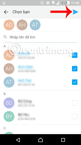 Gửi lời mời tham gia Zalo tới bạn bè 