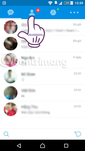 Chọn danh bạ Zalo 