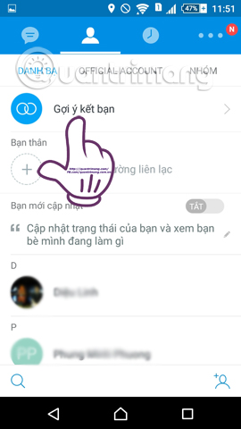 Gợi ý kết bạn trên Zalo 