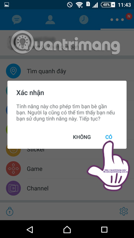 Bật vị trí trên thiết bị