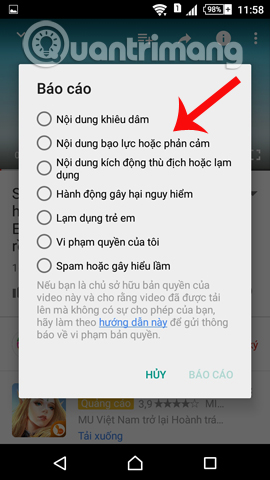 Nội dung video phản cảm Nội dung video phản cảm