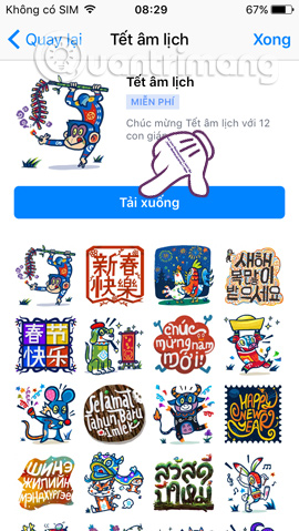 Tải sticker Tết âm lịch Messenger