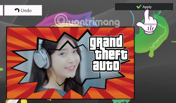 Áp dụng hiệu ứng cho ảnh 