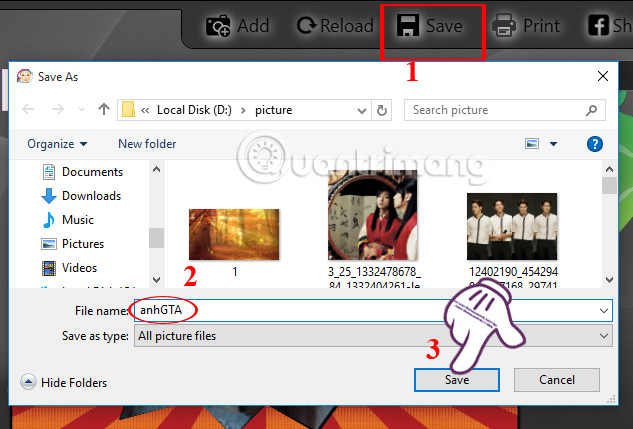 Lưu hình ảnh vào máy 