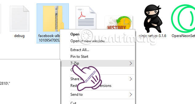 Giải nén file ảnh album Facebook