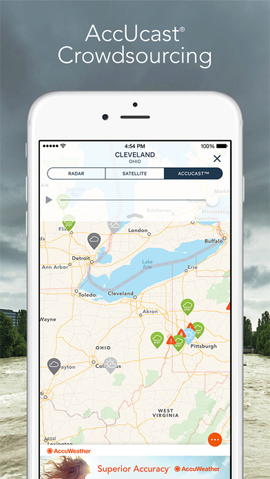 Bản đồ thời tiết trên AccuWeather 