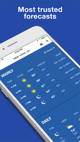 Nhiệt độ chi tiết trên The Weather Channel