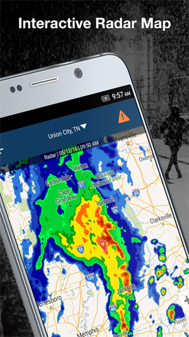 Bản đồ radar trên WeatherBug