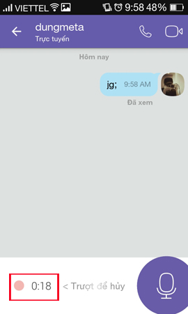 Thời gian ghi âm trên Viber  Thời gian ghi âm trên Viber