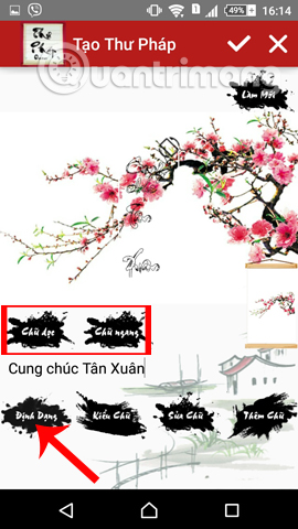 Định dạng chữ thư pháp