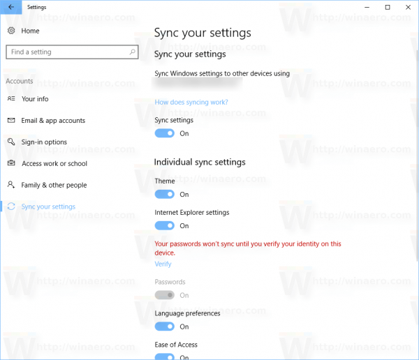 Sync your settings Sync your settings