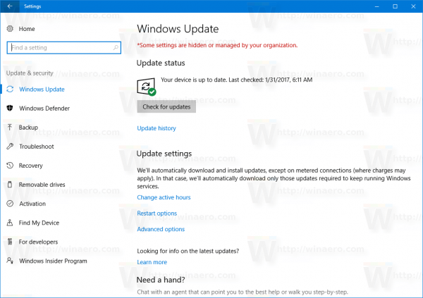 Kích hoạt Update Restart Notifications trên Windows 10