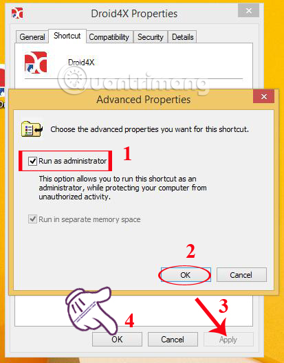 Cách sửa lỗi Droid4X không tương thích hệ điều hành Windows