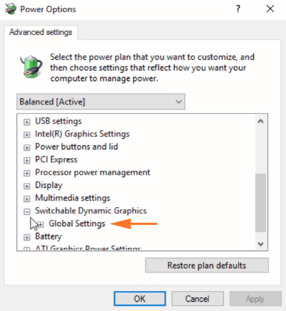 Mở rộng Global settings