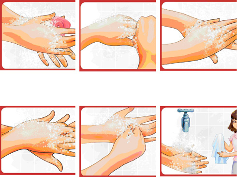 Rửa tay bằng xà phòng đúng cách 