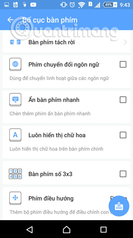 Thêm bố cục bàn phím nâng cao