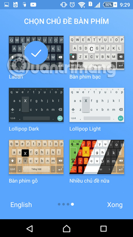 Chọn chủ đề bàn phím Laban Key