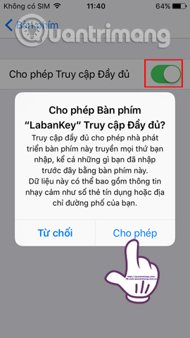 Chủ đề bàn phím Laban Key iPhone
