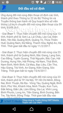 Thông tin 3 giai đoạn đổi mã vùng 