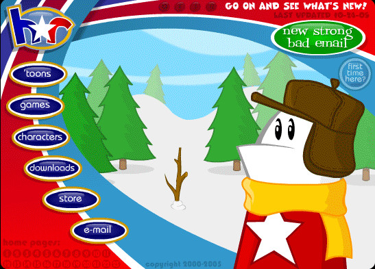 Giao diện game Homestar Runner