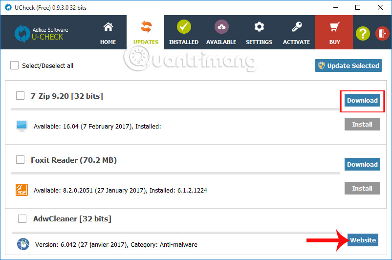 Danh sách phần mềm có phiên bản mới Danh sách phần mềm có phiên bản mới