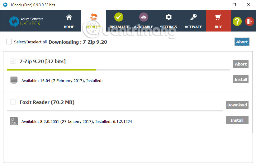 Tiến hành cập nhật phần mềm trên UCheck Tiến hành cập nhật phần mềm trên UCheck