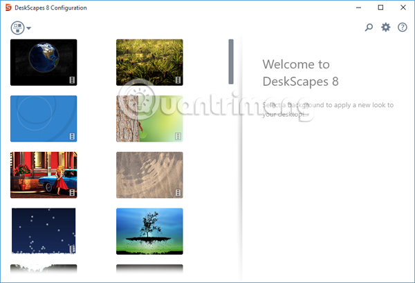 Giao diện phần mềm DeskScapes 8