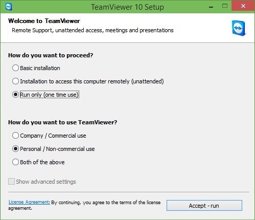 Cách sử dụng TeamViewer không cần cài đặt