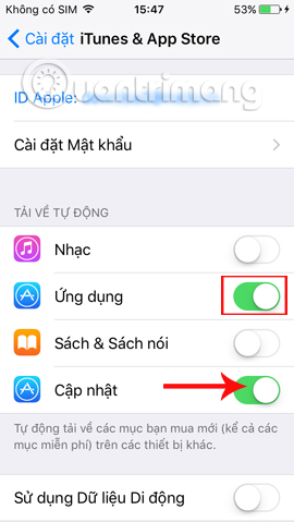 Tự động cập nhật ứng dụng iPhone/iPad
