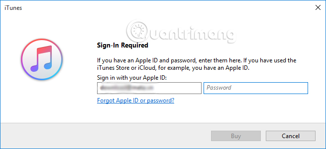 Nhập mật khẩu Apple ID