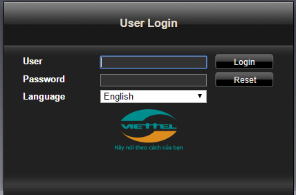 Nhập thông tin Username và password