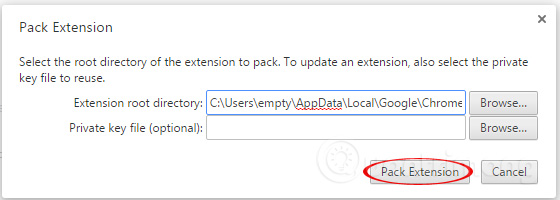 Duyệt đến add-on hoặc nhập địa chỉ