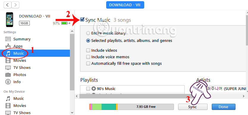 Synchronisieren Sie Songs von iTunes mit dem iPhone