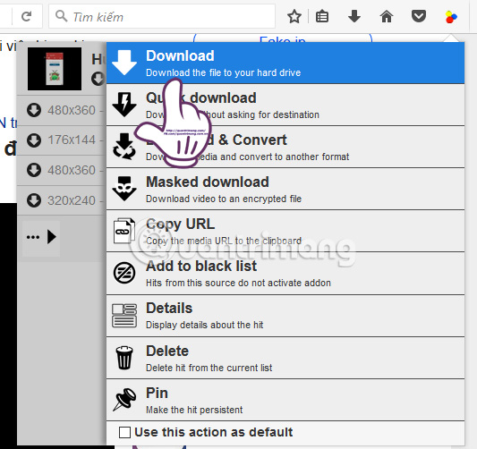 Video DownloadHelper tải video trên Chrome