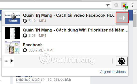 Tải video trên Facebook bằng Video DownloadHelper