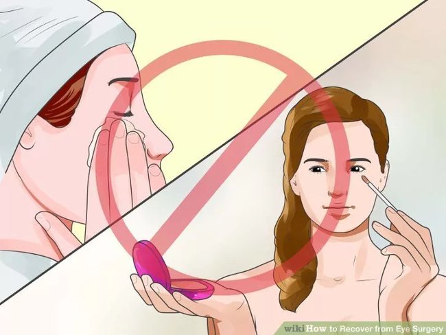 Tránh dùng mỹ phẩm xung quanh mắt