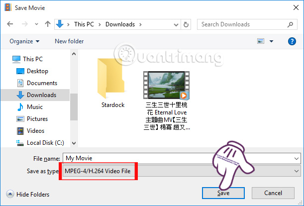 Lưu video định dạng mp4 Lưu video định dạng mp4
