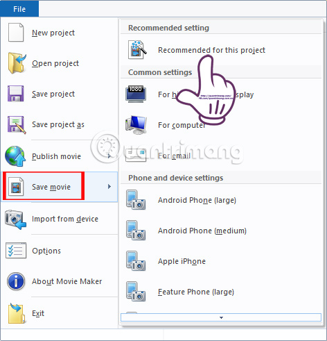 Lưu video sau khi xoay góc 90 độ Lưu video sau khi xoay góc 90 độ