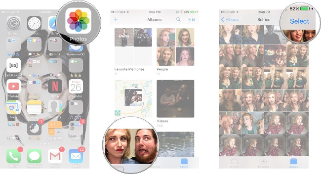 Nhấn Select để chọn ảnh và video muốn chuyển Nhấn Select để chọn ảnh và video muốn chuyển