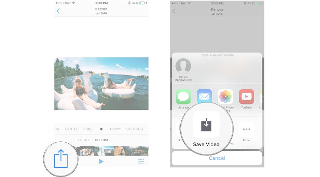 Chọn Save Video Chọn Save Video
