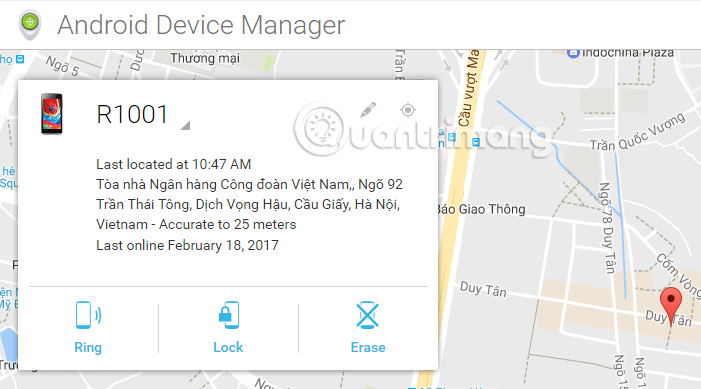Cách tìm thiết bị Android thất lạc bằng Android Device Manager