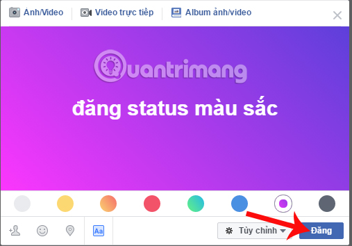 Cách viết status dài bằng nền màu sắc trên Facebook  Downloadvn